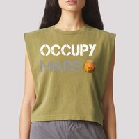 Occupy Mars Elon Musk SpaceX Project Gift Ideas Occupy Mars Trending Garment-Dyed Women's Muscle Tee