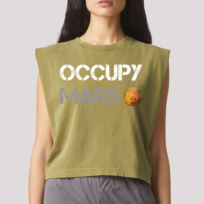 Occupy Mars Elon Musk SpaceX Project Gift Ideas Occupy Mars Trending Garment-Dyed Women's Muscle Tee