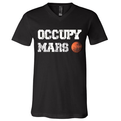 Occupy Mars Elon Musk SpaceX Project Gift Ideas Occupy Mars Trending V-Neck T-Shirt