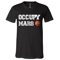 Occupy Mars Elon Musk SpaceX Project Gift Ideas Occupy Mars Trending V-Neck T-Shirt