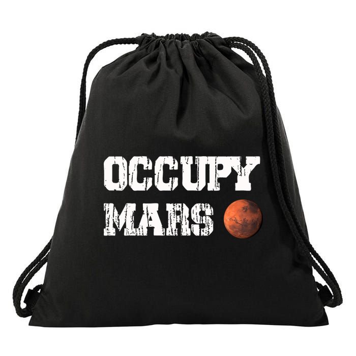 Occupy Mars Elon Musk SpaceX Project Gift Ideas Occupy Mars Trending Drawstring Bag