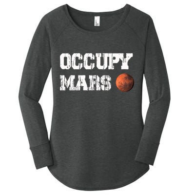 Occupy Mars Elon Musk SpaceX Project Gift Ideas Occupy Mars Trending Women's Perfect Tri Tunic Long Sleeve Shirt