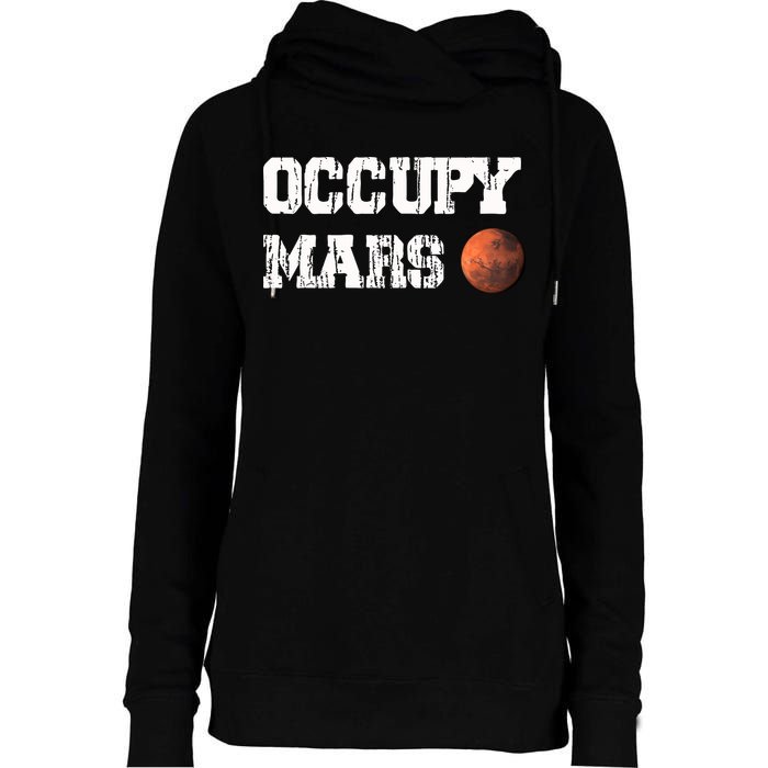 Occupy Mars Elon Musk SpaceX Project Gift Ideas Occupy Mars Trending Womens Funnel Neck Pullover Hood