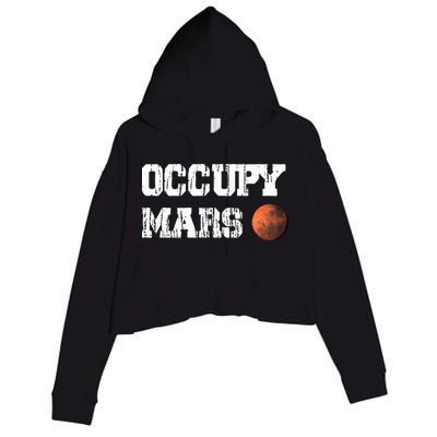 Occupy Mars Elon Musk SpaceX Project Gift Ideas Occupy Mars Trending Crop Fleece Hoodie