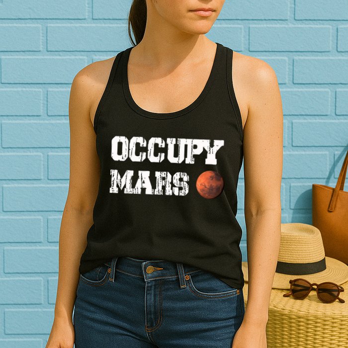 Occupy Mars Elon Musk SpaceX Project Gift Ideas Occupy Mars Trending Womens Tank Top