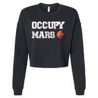 Occupy Mars Elon Musk SpaceX Project Gift Ideas Occupy Mars Trending Cropped Pullover Crew