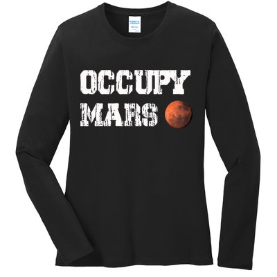 Occupy Mars Elon Musk SpaceX Project Gift Ideas Occupy Mars Trending Ladies Long Sleeve Shirt