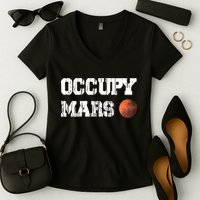 Occupy Mars Elon Musk SpaceX Project Gift Ideas Occupy Mars Trending Women's V-Neck T-Shirt