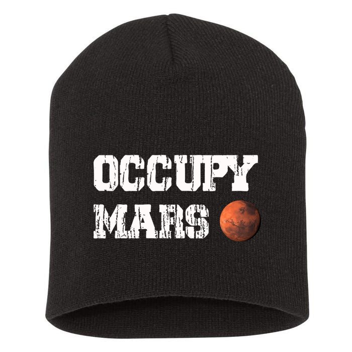 Occupy Mars Elon Musk SpaceX Project Gift Ideas Occupy Mars Trending Short Acrylic Beanie