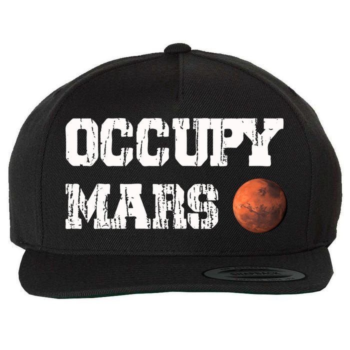 Occupy Mars Elon Musk SpaceX Project Gift Ideas Occupy Mars Trending Wool Snapback Cap
