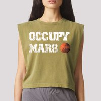 Occupy Mars Elon Musk SpaceX Project Gift Ideas Occupy Mars Trending Garment-Dyed Women's Muscle Tee