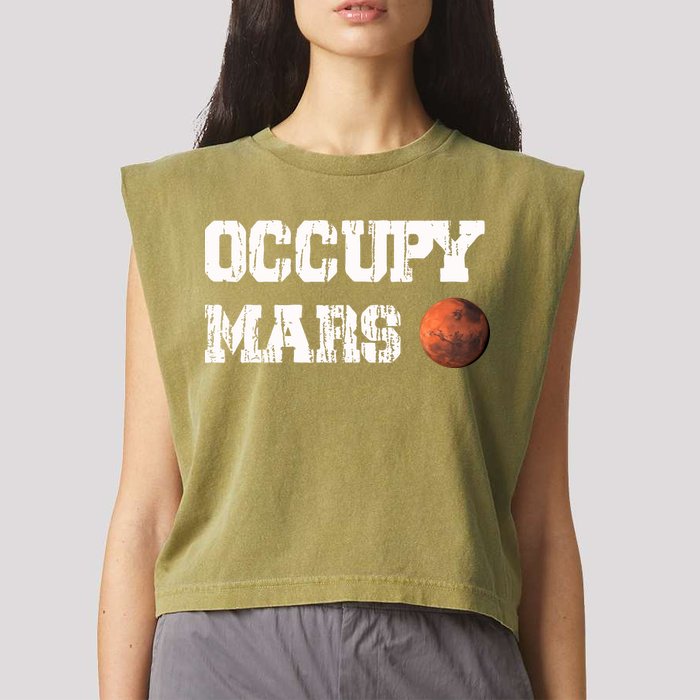 Occupy Mars Elon Musk SpaceX Project Gift Ideas Occupy Mars Trending Garment-Dyed Women's Muscle Tee