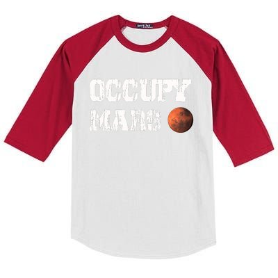 Occupy Mars Elon Musk SpaceX Project Gift Ideas Occupy Mars Trending Kids Colorblock Raglan Jersey