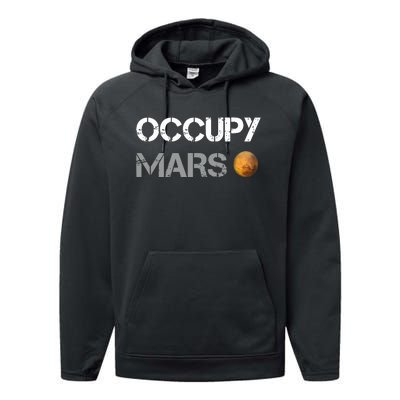 Occupy Mars Elon Musk SpaceX Project Gift Ideas Occupy Mars Trending Performance Fleece Hoodie