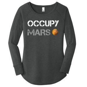 Occupy Mars Elon Musk SpaceX Project Gift Ideas Occupy Mars Trending Women's Perfect Tri Tunic Long Sleeve Shirt