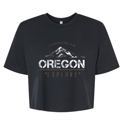 Oregon Mountain Explore Oregon Bella+Canvas Jersey Crop Tee