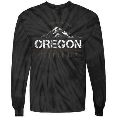 Oregon Mountain Explore Oregon Tie-Dye Long Sleeve Shirt