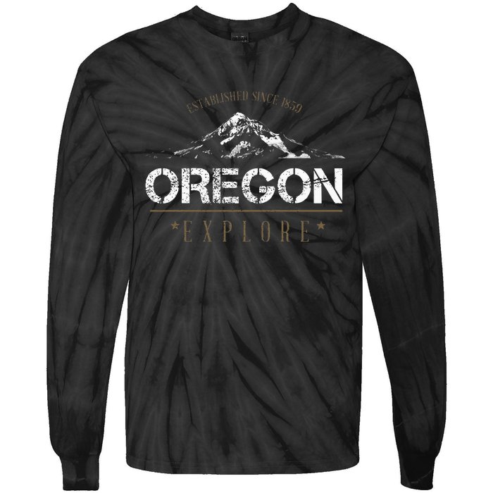 Oregon Mountain Explore Oregon Tie-Dye Long Sleeve Shirt