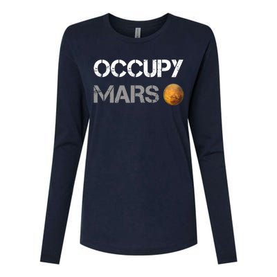 Occupy Mars Elon Musk SpaceX Project Gift Ideas Occupy Mars Trending Womens Cotton Relaxed Long Sleeve T-Shirt