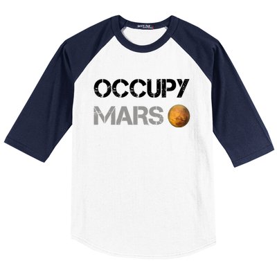 Occupy Mars Elon Musk SpaceX Project Gift Ideas Occupy Mars Trending Baseball Sleeve Shirt