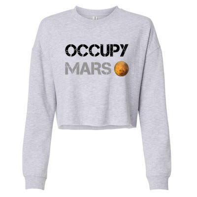 Occupy Mars Elon Musk SpaceX Project Gift Ideas Occupy Mars Trending Cropped Pullover Crew