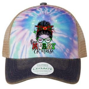 One Merry Er Nurse Buffalo Plaid Messy Bun Christmas Nurse Gift Legacy Tie Dye Trucker Hat