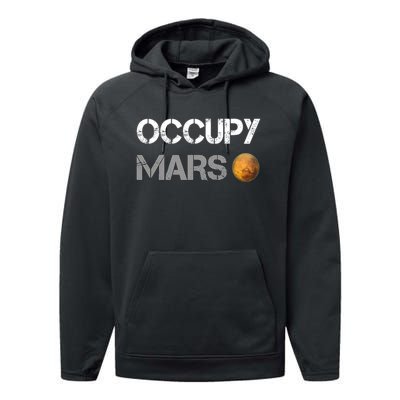 Occupy Mars Elon Musk SpaceX Project Gift Ideas Occupy Mars Trending Performance Fleece Hoodie