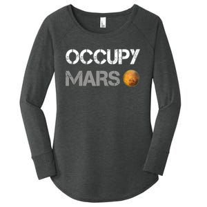 Occupy Mars Elon Musk SpaceX Project Gift Ideas Occupy Mars Trending Women's Perfect Tri Tunic Long Sleeve Shirt