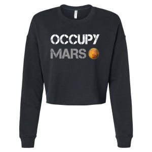 Occupy Mars Elon Musk SpaceX Project Gift Ideas Occupy Mars Trending Cropped Pullover Crew