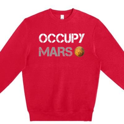 Occupy Mars Elon Musk SpaceX Project Gift Ideas Occupy Mars Trending Premium Crewneck Sweatshirt