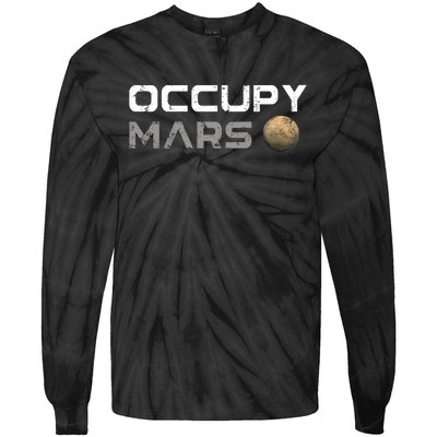 Occupy Mars Elon Musk SpaceX Tie-Dye Long Sleeve Shirt