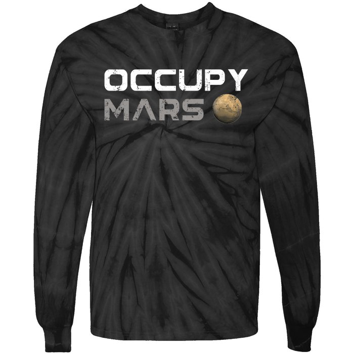 Occupy Mars Elon Musk SpaceX Tie-Dye Long Sleeve Shirt