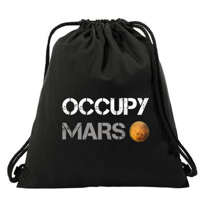 Occupy Mars Elon Musk Spacex Project Gift Ideas Occupy Mars Trending Drawstring Bag