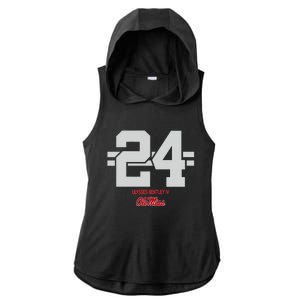 Ole Miss Football Ulysses Bentley Iv 24 Stripe Ladies PosiCharge Tri-Blend Wicking Draft Hoodie Tank