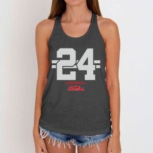 Ole Miss Football Ulysses Bentley Iv 24 Stripe Women's Knotted Racerback Tank