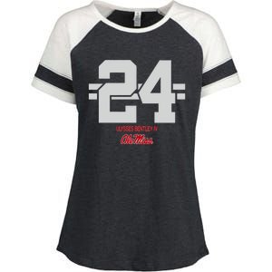 Ole Miss Football Ulysses Bentley Iv 24 Stripe Enza Ladies Jersey Colorblock Tee