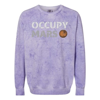 Occupy Mars Funny Occupy Mars Colorblast Crewneck Sweatshirt