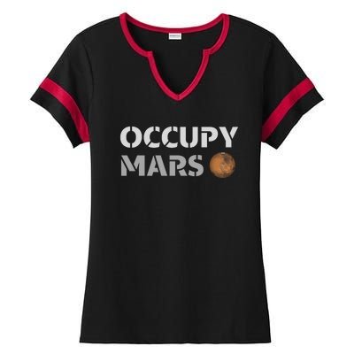 Occupy Mars Funny Occupy Mars Ladies Halftime Notch Neck Tee