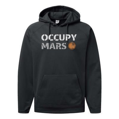 Occupy Mars Funny Occupy Mars Performance Fleece Hoodie