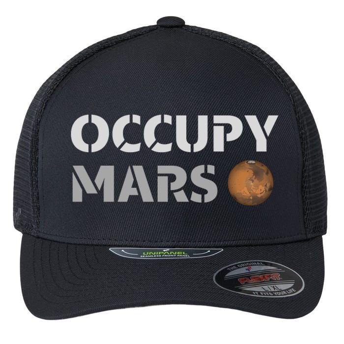 Occupy Mars Funny Occupy Mars Flexfit Unipanel Trucker Cap