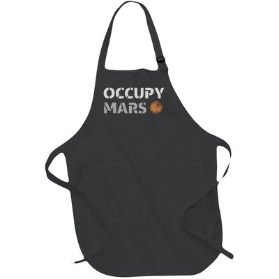 Occupy Mars Funny Occupy Mars Full-Length Apron With Pockets