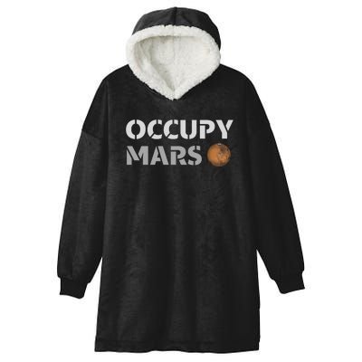 Occupy Mars Funny Occupy Mars Hooded Wearable Blanket