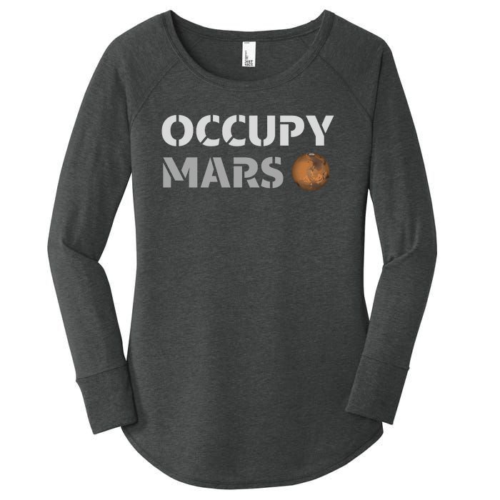 Occupy Mars Funny Occupy Mars Women's Perfect Tri Tunic Long Sleeve Shirt