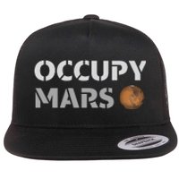 Occupy Mars Funny Occupy Mars Flat Bill Trucker Hat