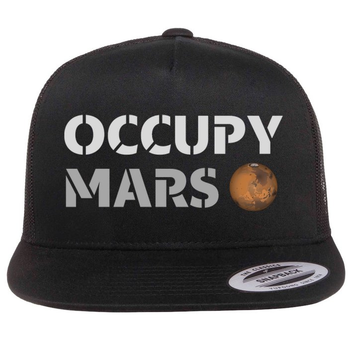 Occupy Mars Funny Occupy Mars Flat Bill Trucker Hat