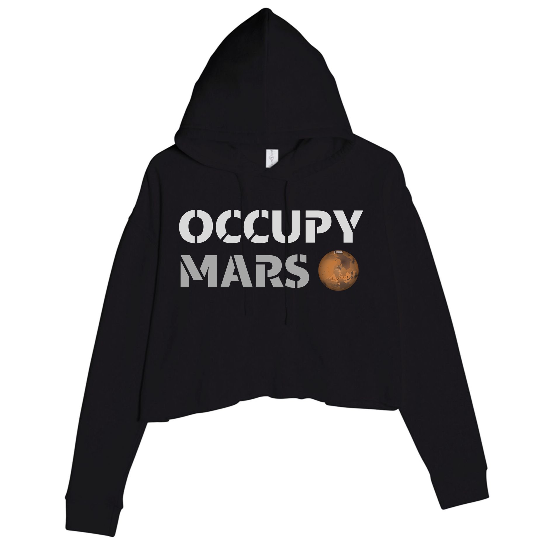 Occupy Mars Funny Occupy Mars Crop Fleece Hoodie