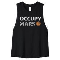 Occupy Mars Funny Occupy Mars Women's Racerback Cropped Tank