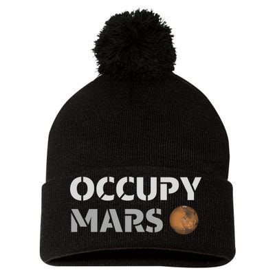 Occupy Mars Funny Occupy Mars Pom Pom 12in Knit Beanie