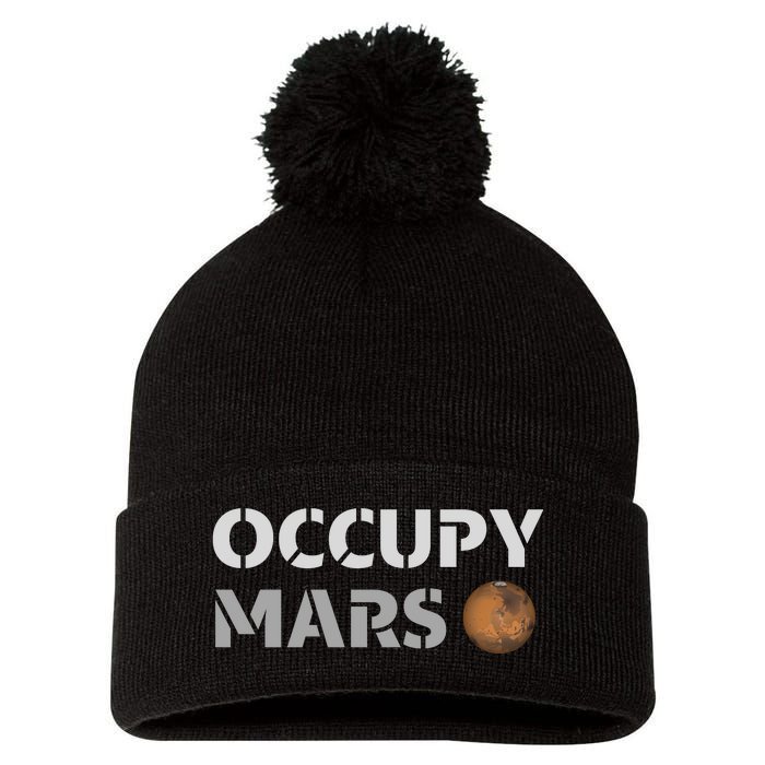 Occupy Mars Funny Occupy Mars Pom Pom 12in Knit Beanie