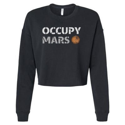 Occupy Mars Funny Occupy Mars Cropped Pullover Crew